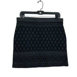 Smartwool Merino Wool Blend Tabaretta Skirt Size M Black Gray Fair Isle Pattern